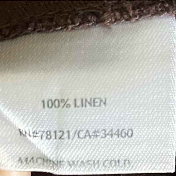 Eileen Fisher 100% cropped linen side zipper pants L, Brown, great condition! - Picture 3 of 6